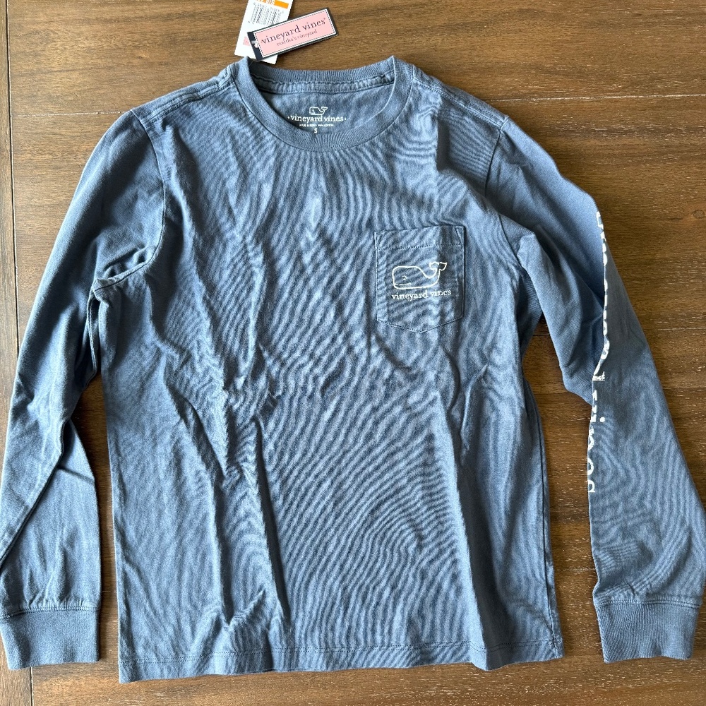 Vineyard Vines size S (8-10) blue long sleeve t shirt nwt